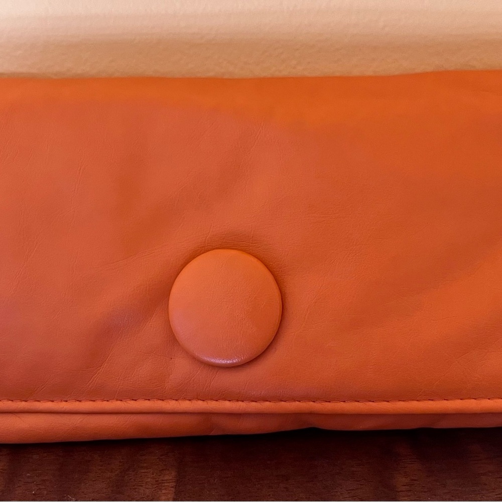 Orange Leather Clutch